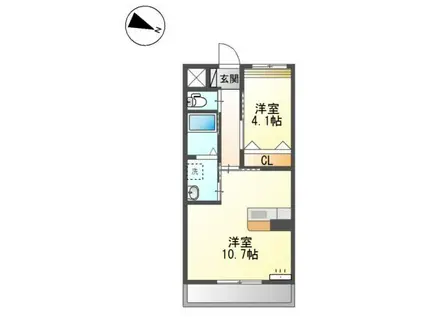 ベルモンターニュ(1LDK/6階)の間取り写真
