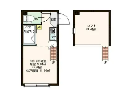 THREE FOREST西巣鴨(ワンルーム/1階)の間取り写真