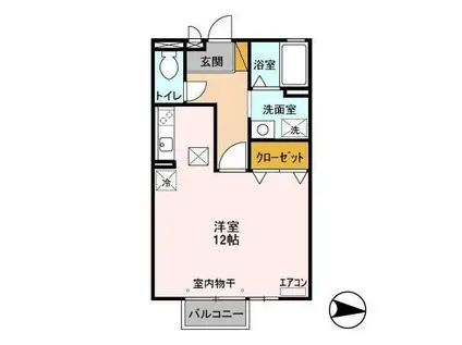 ベルドムールシーティーディー(ワンルーム/1階)の間取り写真