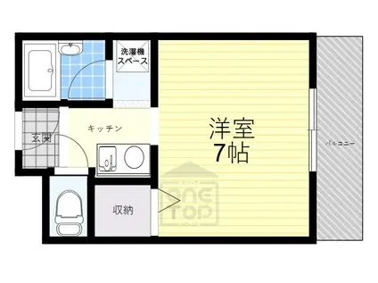 ベルリーフ西田(1K/3階)の間取り写真