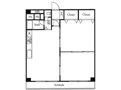 カーサ新宿(2LDK/6階)の間取り写真
