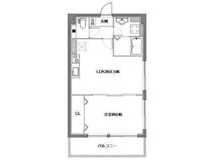 メゾン自由が丘(1LDK/1階)の間取り写真