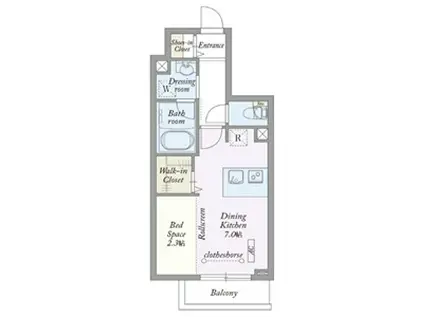 MY STYLE VINTAGE湊町(1DK/3階)の間取り写真