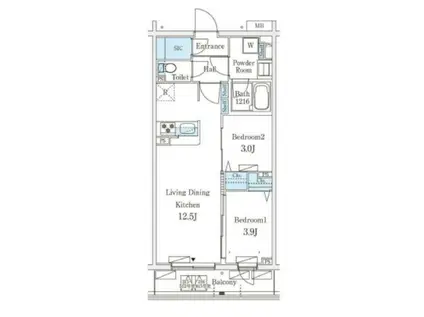 テラス杉並方南町(2LDK/3階)の間取り写真