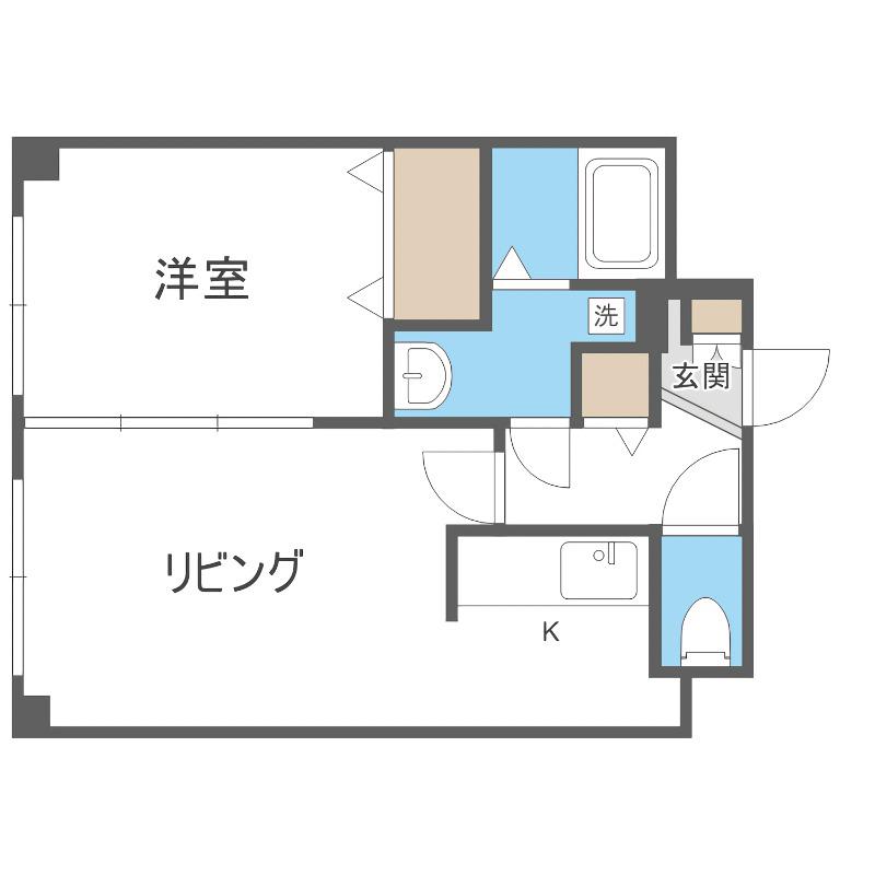 ノースパレス福住参番館(1LDK/3階)の間取り写真