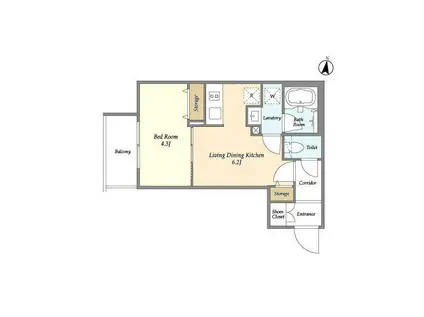 LA DOUCEUR赤羽(1DK/1階)の間取り写真