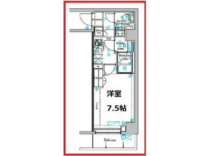 ティップス四ツ木(1K/2階)の間取り写真