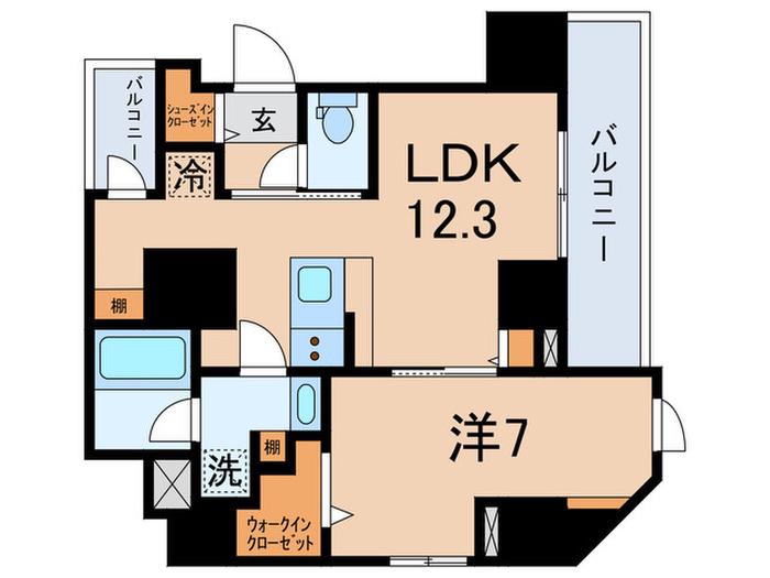 WHARF文京茗荷谷(1LDK/6階)の間取り写真