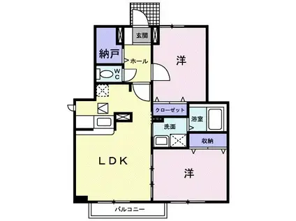 プレジオス A(2LDK/1階)の間取り写真