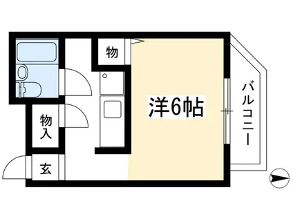デ・リード鴨川公園(1K/2階)の間取り写真