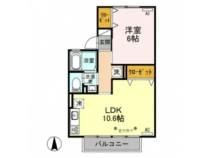 パールハウス A(1LDK/2階)の間取り写真