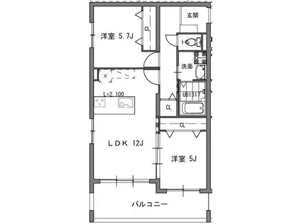PHOENIX福津BAYSIDE(2LDK/1階)の間取り写真