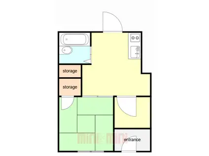 山中ビル(ワンルーム/1階)の間取り写真