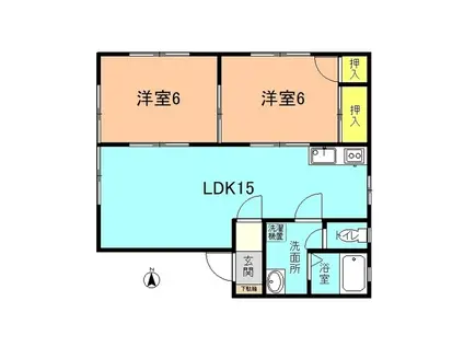 プラネットユウ(2LDK/1階)の間取り写真