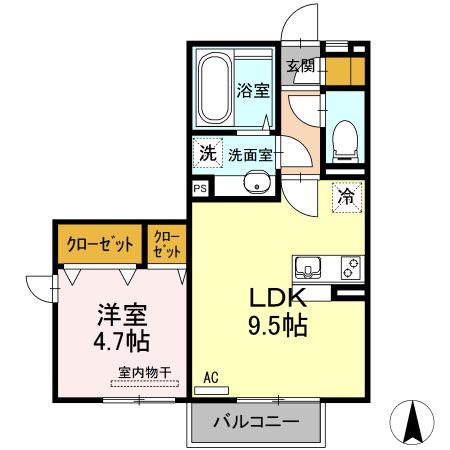 コンフィデンスK.S近見(1LDK/2階)の間取り写真