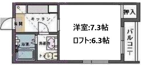 サザンパラダイス(1K/1階)の間取り写真