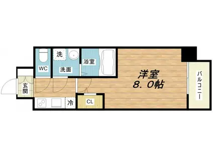 アルグラッド福島サウス(1K/4階)の間取り写真