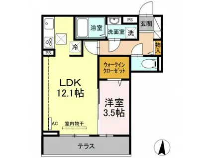 レジデンスSUMIHOU III(1LDK/2階)の間取り写真