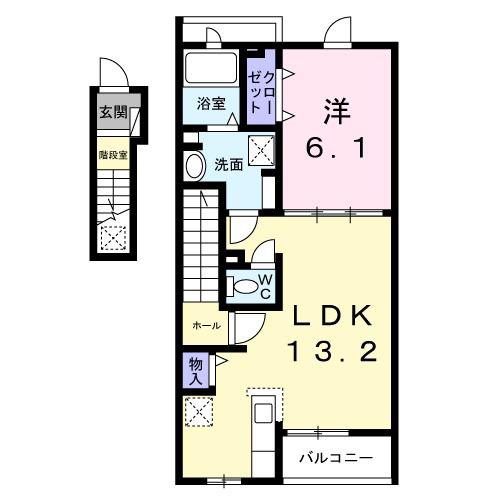 エテルノ常盤(1LDK/2階)の間取り写真