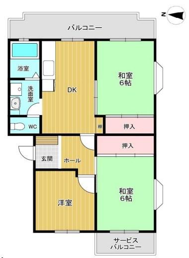 セピアコート山本(3LDK/3階)の間取り写真