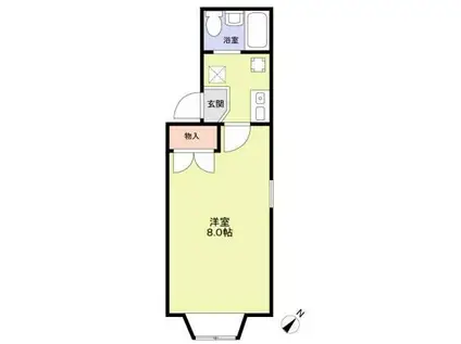 スターヒル蕨(1K/1階)の間取り写真