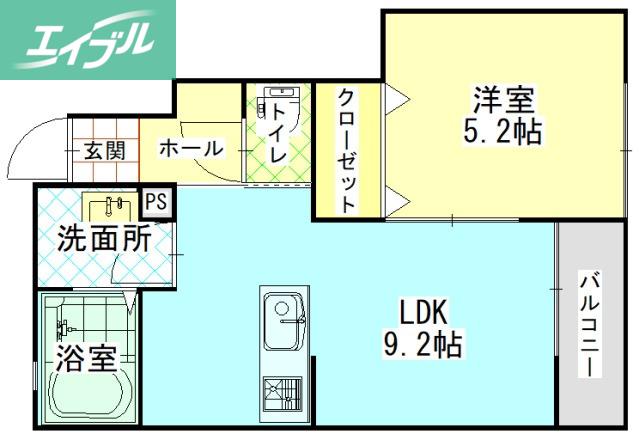 フォレスト庭瀬(1LDK/1階)の間取り写真