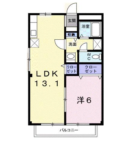 パルネット福寿(1LDK/2階)の間取り写真