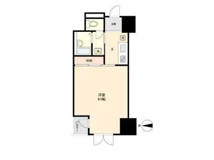 イーストン榴岡(1K/3階)の間取り写真