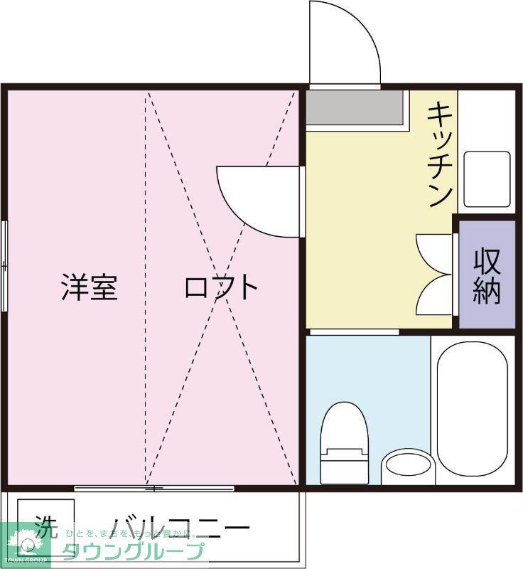 クロノス南大塚(1K/2階)の間取り写真