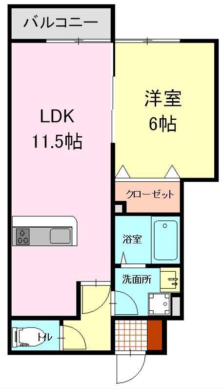 ヴィラ・クローバー(1LDK/1階)の間取り写真