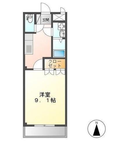 T.PROMENADE(1K/2階)の間取り写真