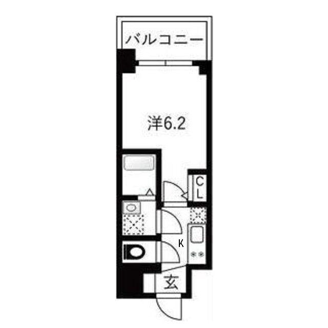 エスリードレジデンスザ・グラン大阪福島クラス(1K/5階)の間取り写真