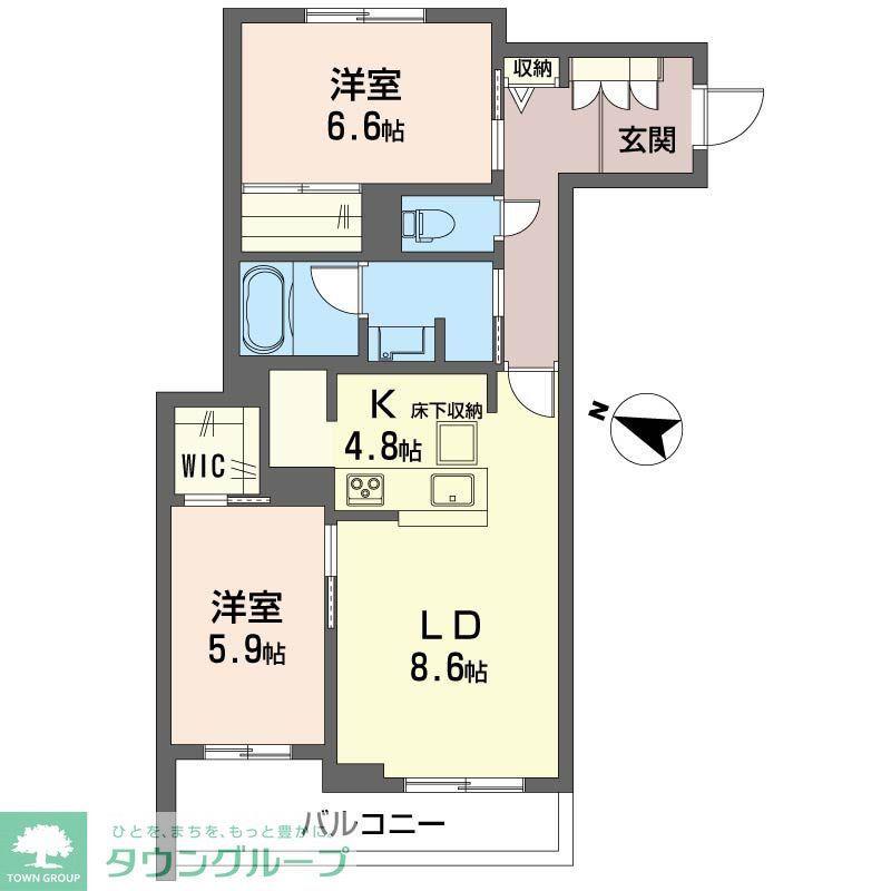セントリビエ南平(2LDK/3階)の間取り写真