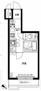 ルーブル下丸子(1K/1階)の間取り写真