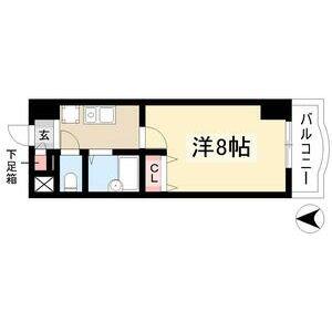 現代ハウス大須(1K/3階)の間取り写真