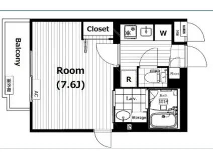 セルベコート野方(1K/1階)の間取り写真