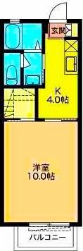 エンジェル(1K/2階)の間取り写真