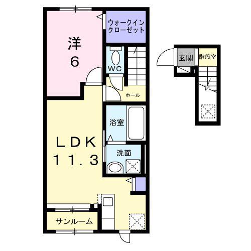 エムアンドエフ(1LDK/2階)の間取り写真