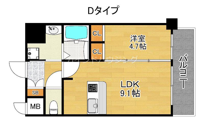 GM KOHAMA(1LDK/4階)の間取り写真