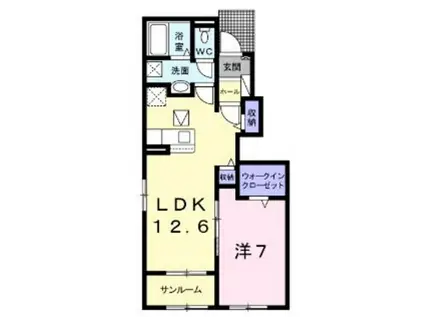 グランデ クォーレ(1LDK/1階)の間取り写真