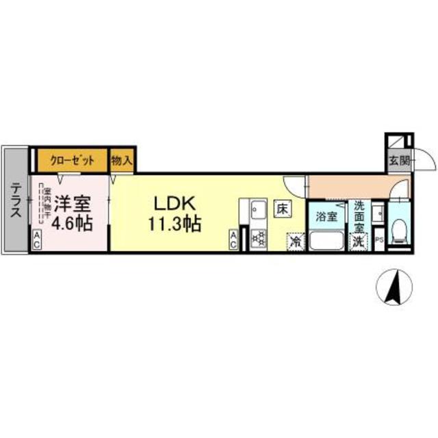 グラナーデ徳丸(1LDK/1階)の間取り写真