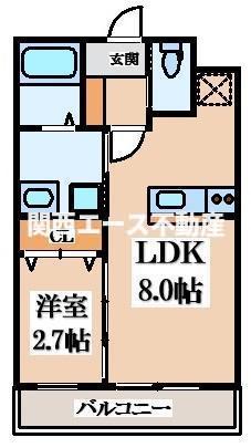 ST・RESIDENCE南津の辺(1LDK/4階)の間取り写真