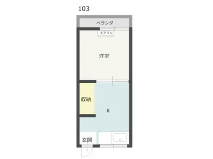 紫雲荘(1K/1階)の間取り写真