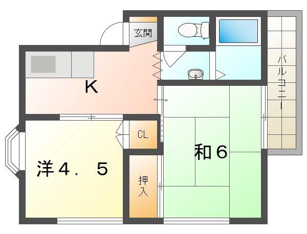 サンパテオ(2K/3階)の間取り写真