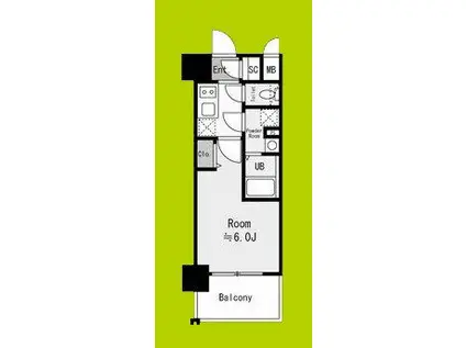 エスリード大阪イーストエッジ(1K/6階)の間取り写真