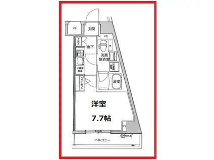 ルフレ向島(1K/3階)の間取り写真