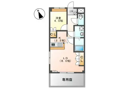 アーバンヴィレッジA(1LDK/1階)の間取り写真