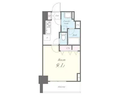 月島リバーサイドハイツ(1K/4階)の間取り写真