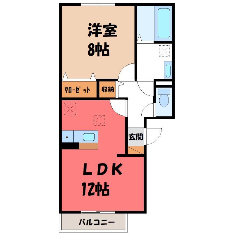 ルミエール(1LDK/2階)の間取り写真