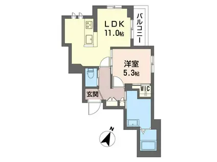 ポルト ボヌール(1LDK/2階)の間取り写真